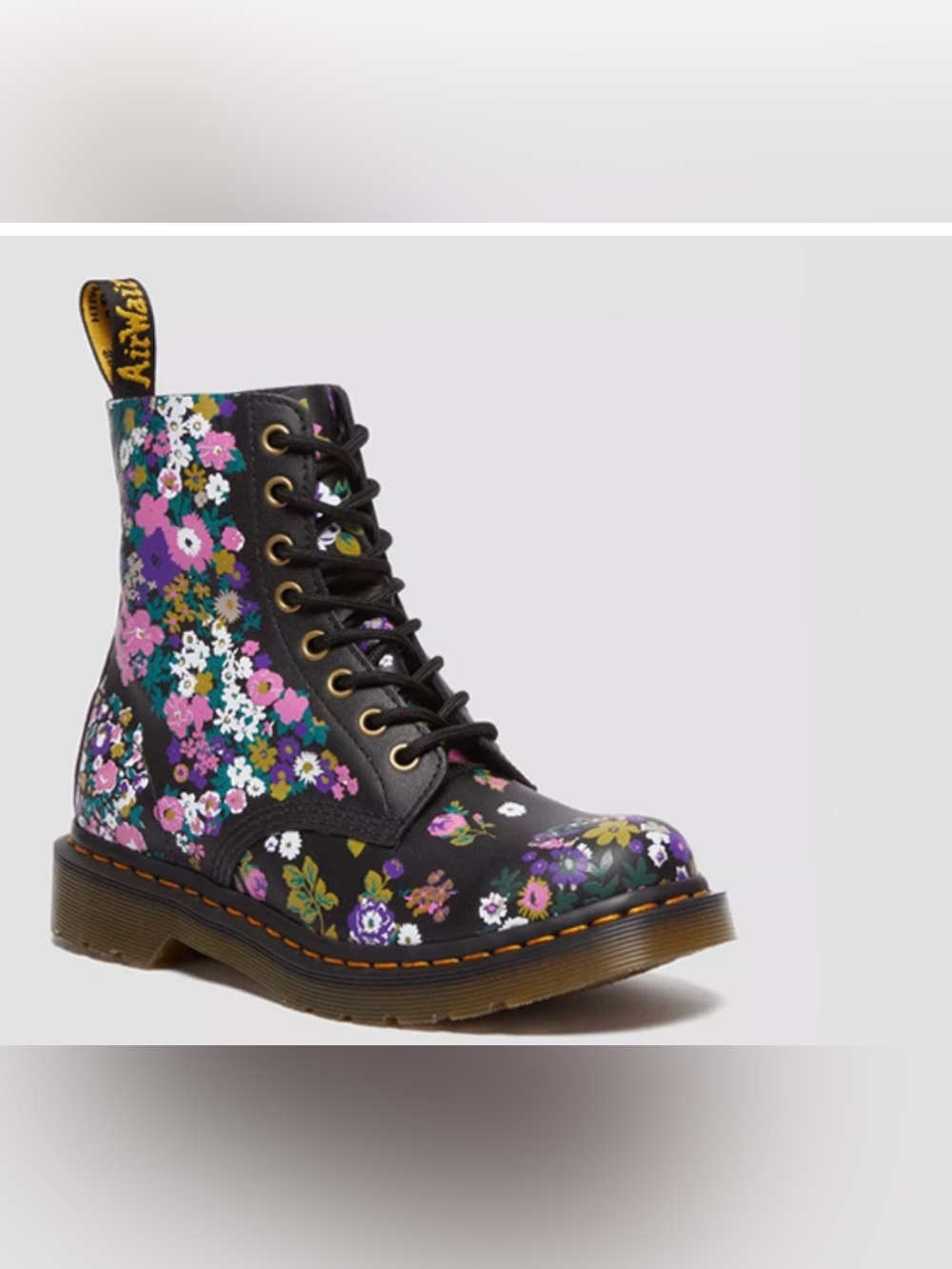 Doc Martens 1460 Pascal Women's Vintage Floral Leather Combat Boots size 7